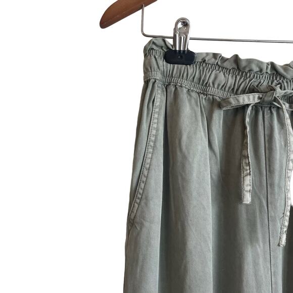 C&C California Coastal Wide Leg Pants S Green Drawstring Waist Soft Boho Beachy - Picture 3 of 12